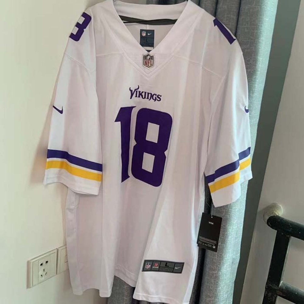 Minnesota Vikings Justin Jefferson White #18 Jersey
